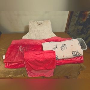 Juicy Couture King sz comforter, King size Fleece blanket, and 1 Pillowcase King